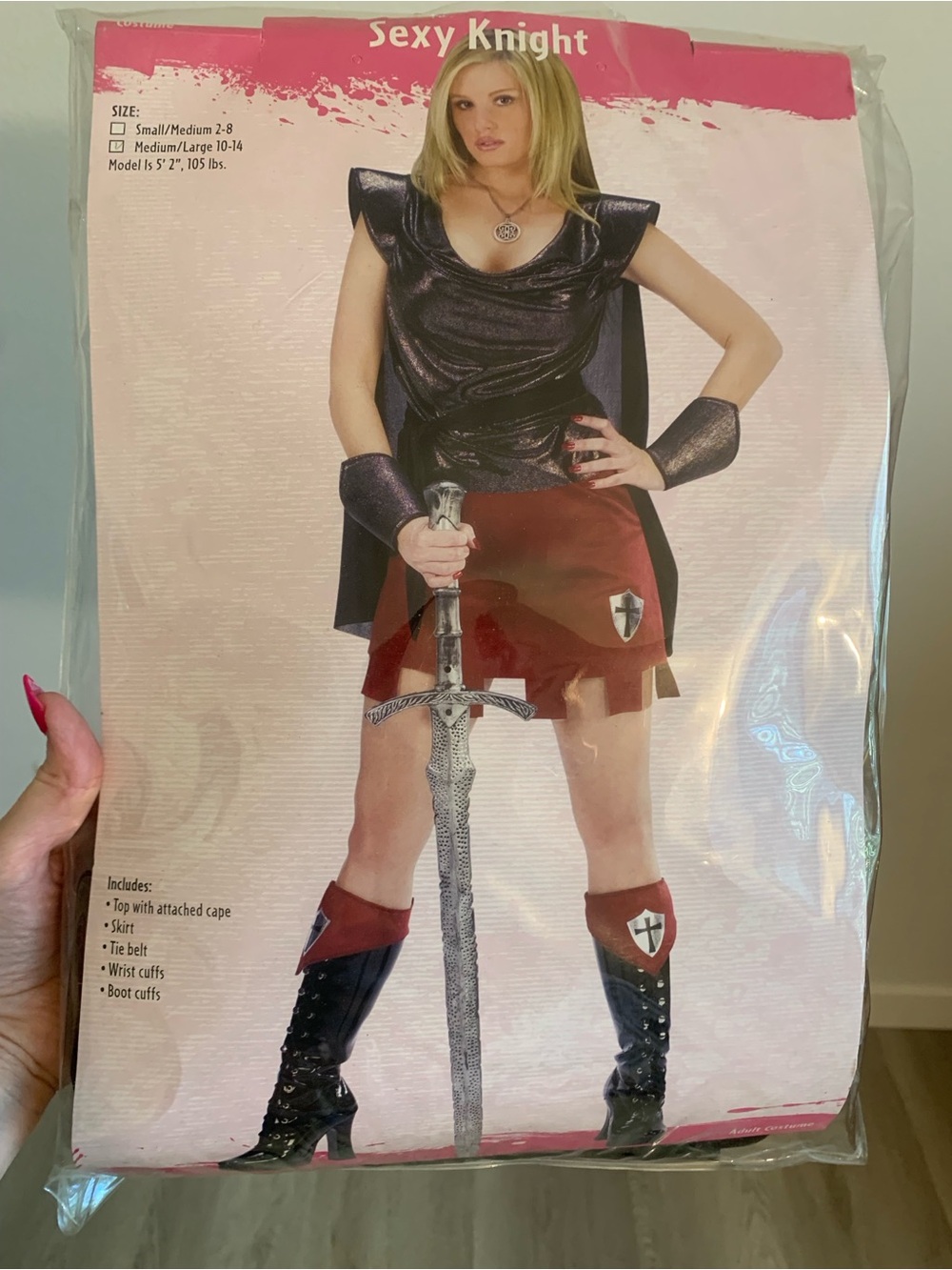 Sexy Knight Costume - Black and Red M/L NWT
